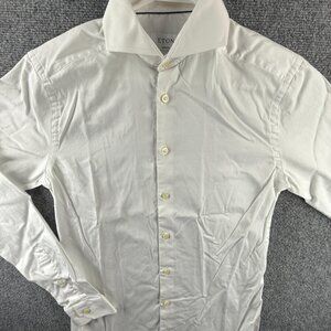 Eton Super Slim White Cotton Signature Twill 15 Button Up Long Sleeve Mens Shirt